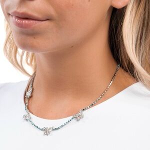 Silver and Blue Butterfly Necklace